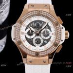 Copy Hublot Big Bang Original Skeleton Watches Rose Gold set Diamond